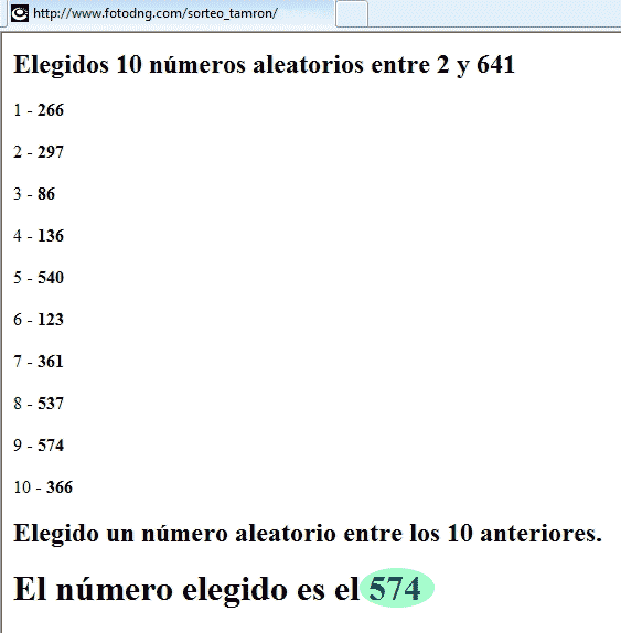 Resultado aleatorio del script