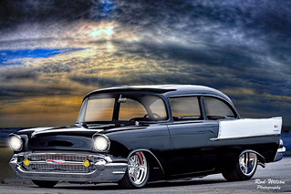 1957 Chevy 150  Custom Sunset Beach Cruise 1Dsii 24mm (rod1691)