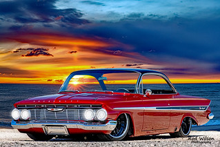 1961 Impala Bubble Top Sunset Beach Cruise 1Dsii 24mm (rod1691)