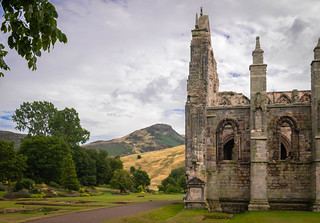 Holyrood Abbey, Palace of Holyroodhouse, Edinburgh, Scotland - with Arthur's Seat in the background (philipwhitcombe)