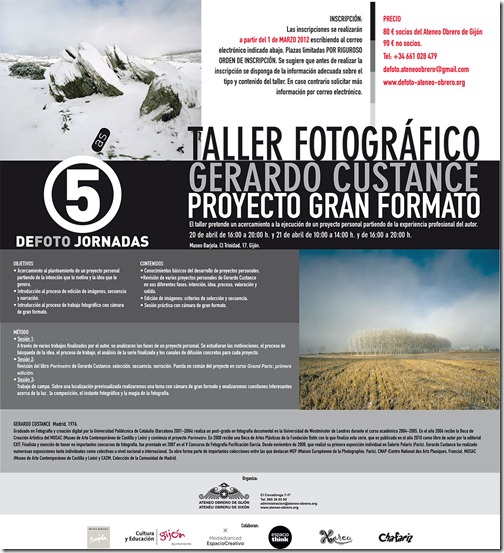 Jornadas de Fotografía del Ateneo Obrero de Gijón, DeFoto 2012