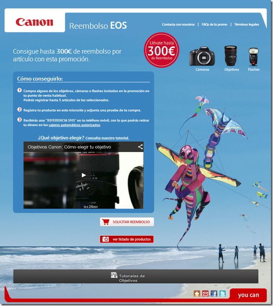 Vuelve Canon Reembolso EOS, la promoción de Canon que te devuelve parte de tu compra