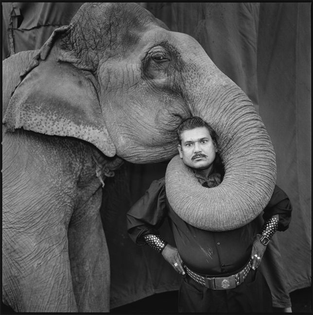 Mary Ellen Mark, Ram Prakash Singh with His Elephant Shyama, Great Golden Circus, Ahmedabad, India 1990