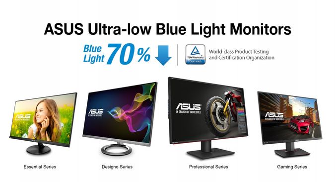 Monitores ASUS con luz azul ultrarreducida 