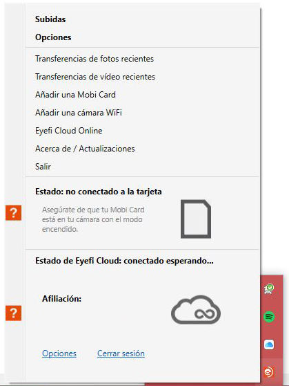 Icono de escritorio de Eyefi Mobi Pro en aplicación de escritorio