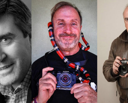 Tres profesionales de la fotografía