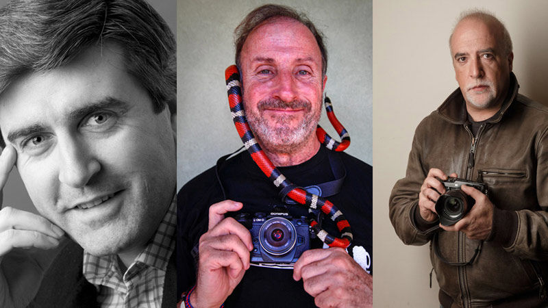 Tres profesionales de la fotografía