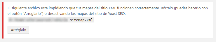 Aviso Yoast SEO