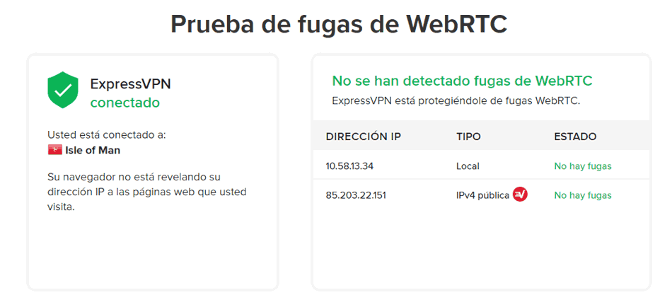 Prueba de fugas de WebRTC