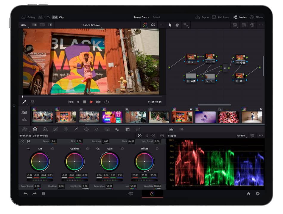 DaVinci-Resolve-para-iPad,-módulo-Color