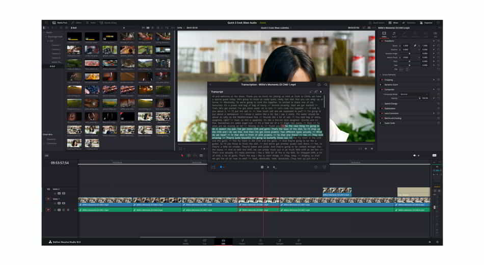 DaVinci Resolve transcripción IA